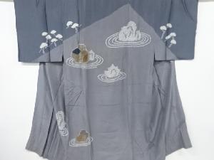 アンティーク　絞り枯山水模様男物長襦袢